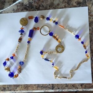 22" beaded and chain necklace